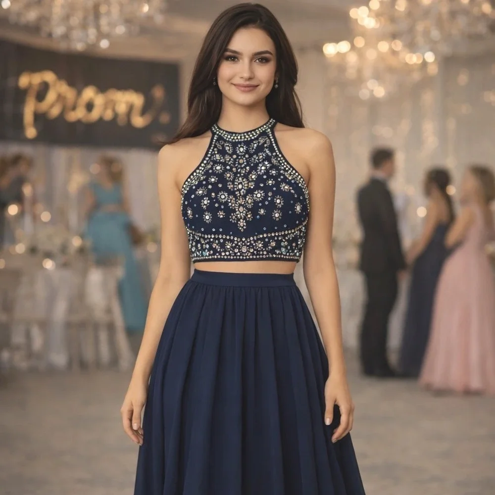 b darlin navy blue dress | Dresses | B Darlin Embellished 2 Piece Maxi Womens Size 78 Prom Formal flare dress offers an Category:Party Dresses The stunning Carla Ruiz Size:14 - Bust 38